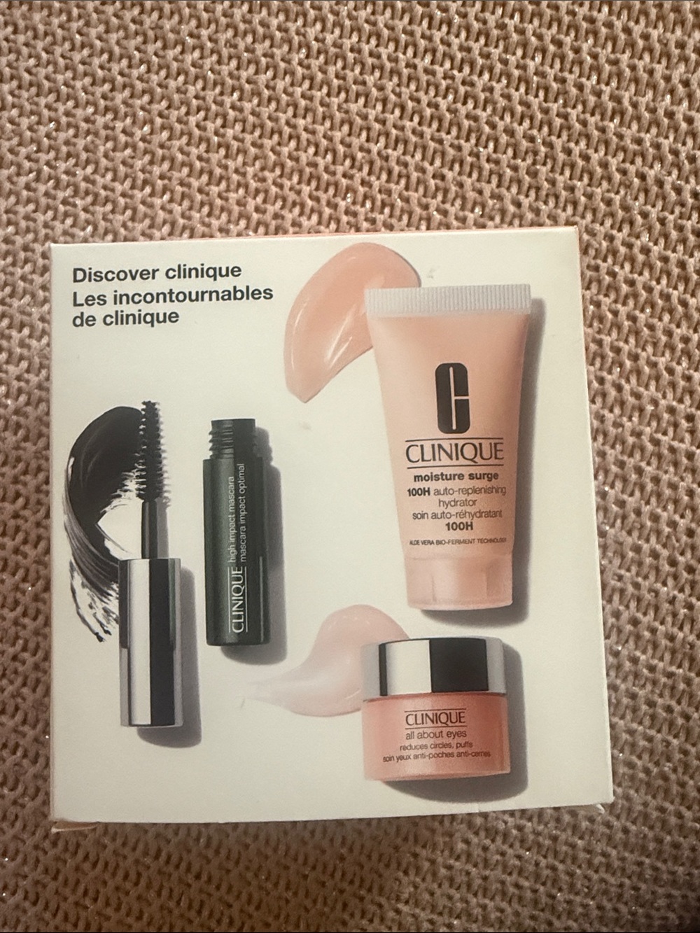 Clinique skincare and mascara set